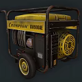Champion Yellow Portable Generator With Metal Frame And Wheels Power Equipment