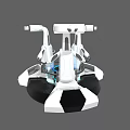 Futuristic Mechanical Device With White Black Structure And Blue Central Accents 3d model