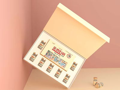 Essential Medical Devices First Aid Kit in Open Box with Multiple Small Packages and Bottles 3d model