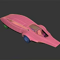 Pink Flamingo Inspired Streamlined Car With Glossy Surface And Modern Design 3d model