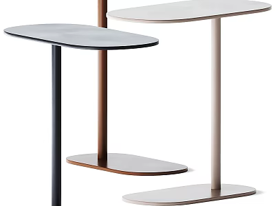 Modern Minimalist Side Tables With Slim Legs And Oval Tops Design 3d model