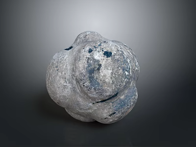 Natural Gray Stone Decorative Ornament With Textured Surface And Blue Specks 3d model