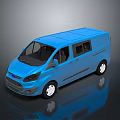 minibus minibus minivan driverless bus bus school bus van box car 3d model