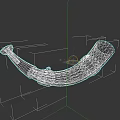 Ancient Horn Shaped Weapon Featuring Silver Ornate Bands And Intricate Carvings