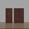 Office Brown Wooden File Cabinets With Upper Glass Doors And Lower Cabinet Doors