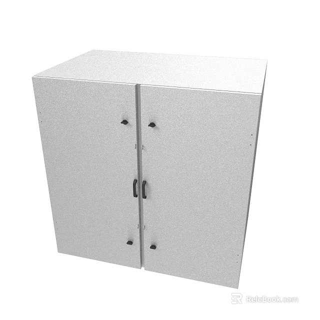 White Double Door Equipment Storage Cabinet With Durable Industrial Design 3d model 