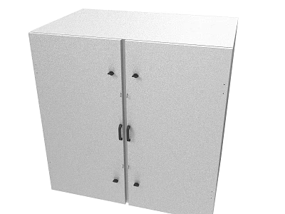 White Double Door Equipment Storage Cabinet With Durable Industrial Design 3d model