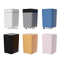 Public Facility Trash Bins with Multiple Colors and Modern Functional Design 3d model