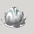 Lotus Shaped 3D Model Decorative Sculpture With Layered Petals And Modern Design
