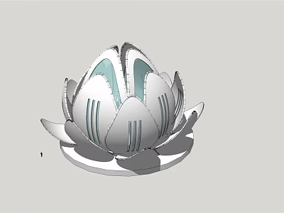 Lotus Shaped 3D Model Decorative Sculpture With Layered Petals And Modern Design 3d model