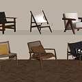 Various Style Wooden Frame Chairs With Different Materials On Shelves And Wooden Floor