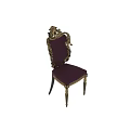 Luxurious Ornate Dining Chairs With Purple Upholstery And Gold Carved Frame Design