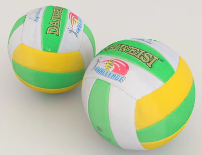Daweisi Volleyball Sports Equipment With Green White Yellow Color Design 3d model