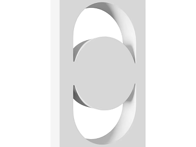 White Wall Design With 3D Geometric Circular And Oval Cutout Patterns 3d model