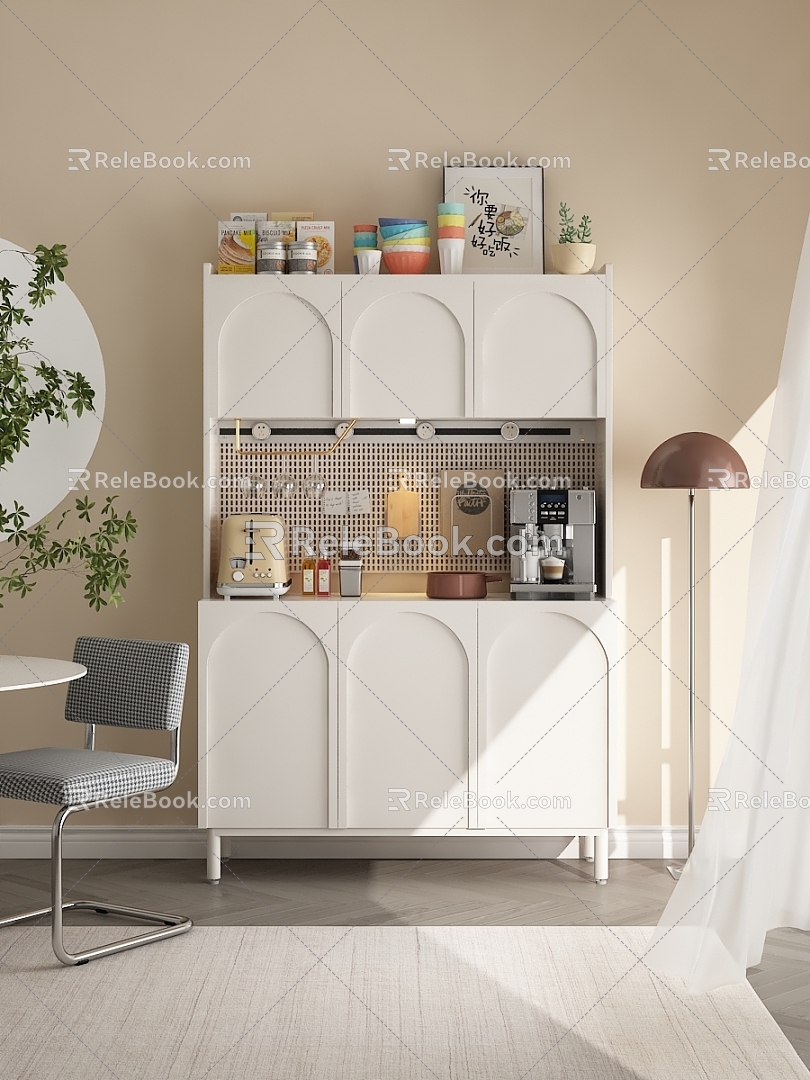 Living Room Side Cabinet Sideboard Tea Cabinet 3d model