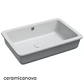 White Rectangular Above Counter Wash Basin With Smooth Surface And Drain Hole