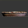 Delicious Fruit Pie With Berry Filling Topped With Pear And Banana Slices On Wooden Board