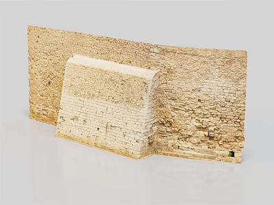 Textured Layered Stone Structure Model With Earthy Tones And Stacked Design Details 3d model