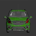 Green Compact Car With Black Wheels In Modern Rendered Style