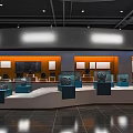 Modern Exhibition Hall Interior With Glass Display Cases And Art Exhibits