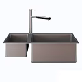 Gray Double Bowl Kitchen Sink with Modern Faucet for Home Kitchen Use