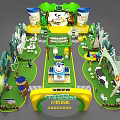 Feihuo Milk Powder Exhibition Booth With Green Grass Trees Cows And Seven Freshness Guarantees