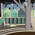 Modern Museum Building With Unique Geometric Roof Design And Glass Facade