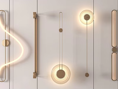 Modern Wall Lamps With Sleek Minimalist Circular Linear Illuminated Designs 3d model