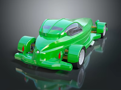 Green Electric Toy Car With Modern Streamlined Body And Fun Play Features 3d model