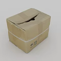Brown Cardboard Shipping Box With Open Top Tape Secured Edges And Logo