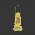 Vintage Blue And White Kerosene Lamp With Rustic Design Glass Shade And Reflective Base