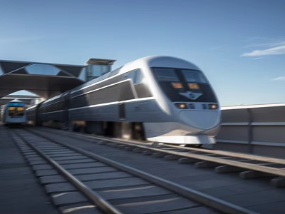 High-speed rail track 3d model