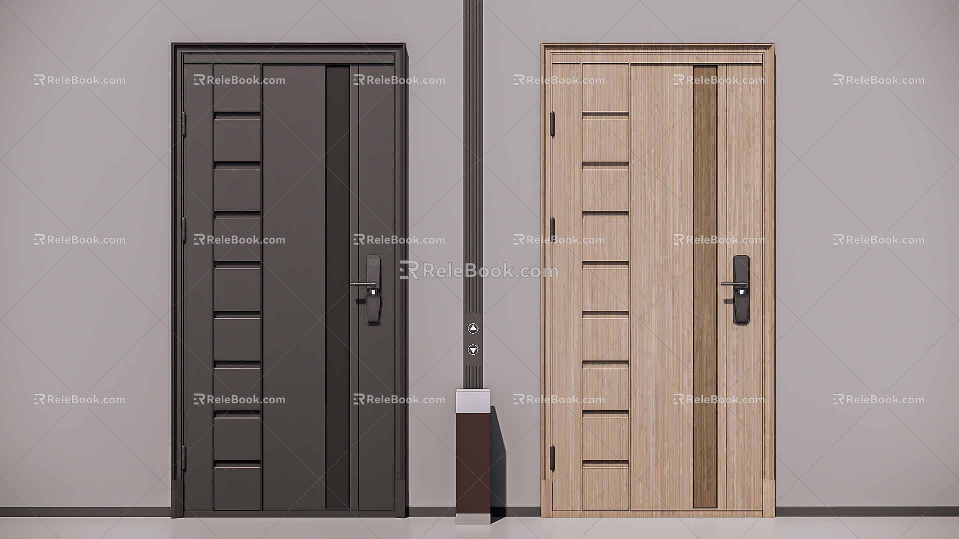 Modern security door 3d model