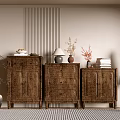 Middle Ancient Style Side Cabinet Simple Style Cabinet Whole Cabinet Dining Side Cabinet Balcony Cabinet Locker Entrance Cabinet 3d model