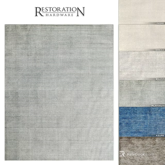 Square Grid Pattern Textured Rug With Various Color Options For Home Decor 3d model