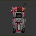 Pink Go Kart With Large Engine Wooden TNT Box And Black Seat