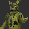 Green Tattered Rabbit Game And Movie Character With Holes And Frightening Expression