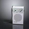 Siemens White Portable Radio With Tuning Knobs Speaker Grille And Strap 3d model