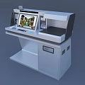 Public Self Service Kiosk with Interactive Touch Screen and Control Panel 3d model