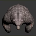 Fierce Standing Bear 3D Render With Open Mouth And Red Body Markings