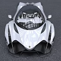 White And Black Supercar With Race Number 15 Aerodynamic Design