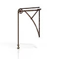 Rustic Metal Hanging Bracket With Triangular Frame Chain And Gear
