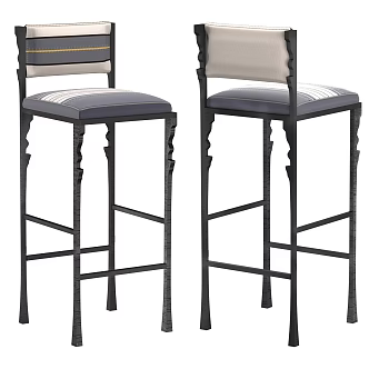 Modern Middle Art Bar Chair 3d model