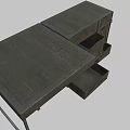 Wooden Desk With Open Drawers And Metal Legs For Home Office Storage