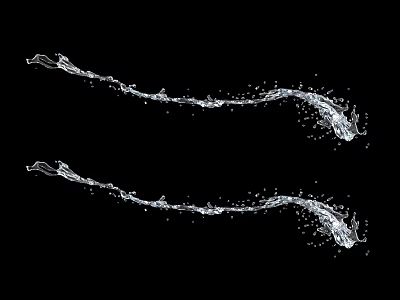 Stylish Garden Ornament With Dynamic Water Splashes And Flowing Trails Design 3d model