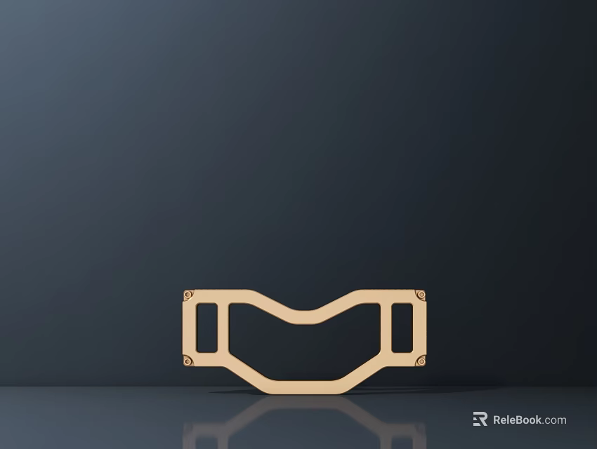 Industrial Golden Metal Frame Structure For Commercial Equipment With Reflective Surface 3d model 