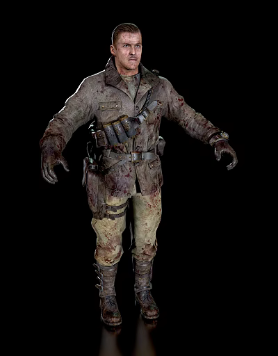 Realistic European Soldiers Modern Realistic European Soldiers American Gis Men Military Weapons World War II 3d model