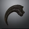 Rusted Curved Metal Claw Displayed On Dark Background With Textured Surface