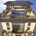 Multi Storey Residential Building With Balconies Roof Terrace And Large Windows