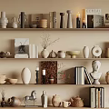 Decorative Ornament Sets With Vases Sculptures Candles Books And Figurines For Shelf